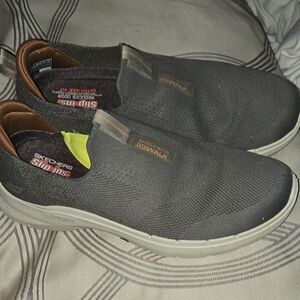 Skechers Men's Slip-On Loafers - Dark Gray and Brown